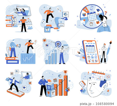 Self development. Vector illustration. Taking action is essential for self development and improvement Increasing efficiency leads to greater self development Growing as individual requires commitment 108580094