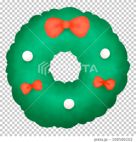 Christmas wreath watercolor illustration, Cute Doodle element Christmas wreath watercolor illustration, Cute Doodle element 108580102
