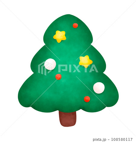 Christmas tree watercolor illustration, Cute Doodle element 108580117
