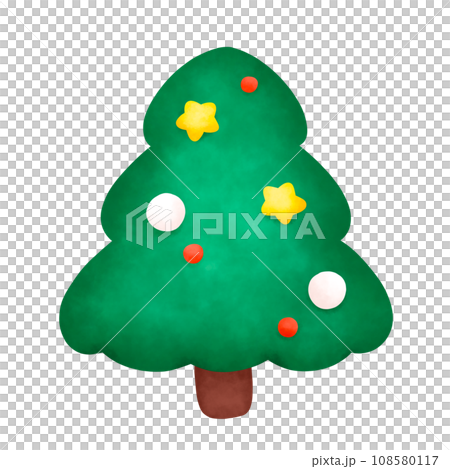 Christmas tree watercolor illustration, Cute Doodle element 108580117