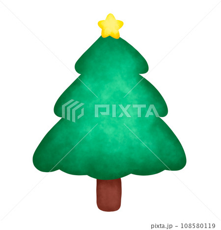 Christmas tree watercolor illustration, Cute Doodle element Christmas tree watercolor illustration, Cute Doodle element 108580119