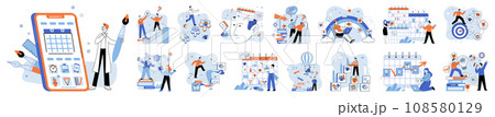 Time management. Vector illustration. Time is valuable resource requires effective management Time management is essential for running successful business Efficient time management is crucial Time management. Vector illustration. Time is valuable resource requires effective management Time management is essential for running successful business Efficient time management is crucial 108580129