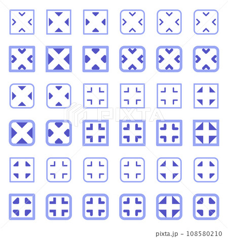 General arrow icons related to area expansion and reduction. 108580210