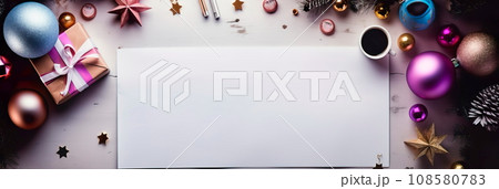 A goal-setting theme with a top view background and copy space for New Year's resolutions and personal goals. A goal-setting theme with a top view background and copy space for New Year's resolutions and personal goals. 108580783