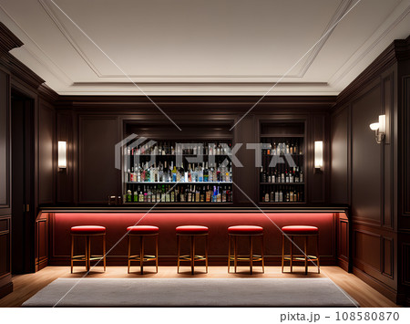 Ultra realistic bar interior design with hyper Ultra realistic bar interior design with hyper 108580870