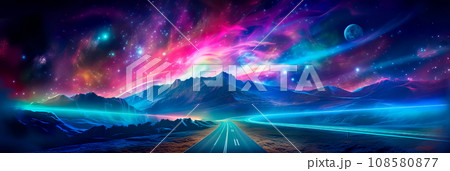 highway winding through space, connecting distant star systems and serving as a cosmic trade route. 108580877