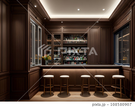 Ultra realistic bar interior design with hyper Ultra realistic bar interior design with hyper 108580907