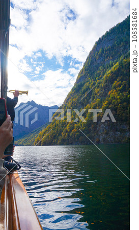 Konigsee, Germany - lake surrounded with mountains, Berchtesgaden National Park, Bavaria, Germany 108581684