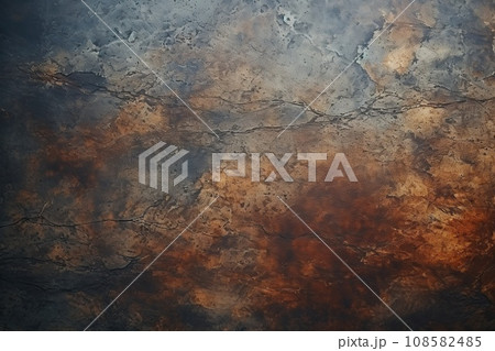 Abstract grunge dark background, black with rust vintage background rough texture 108582485