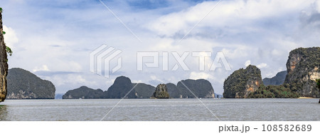 Idyllic Island Lagoon Mountains in Phang Nga Bay, Phang Nga Province, Thailand. Idyllic Island Lagoon Mountains in Phang Nga Bay, Phang Nga Province, Thailand. 108582689