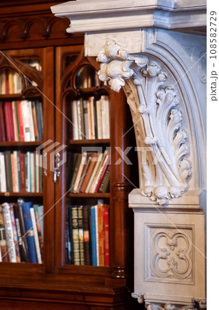 detail of the interior of the library of Emperor Nicholas II in the Winter Palace of Saint Petersburg 108582729