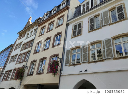Historic old facade in downtown of Strasbourg, France, 108583082