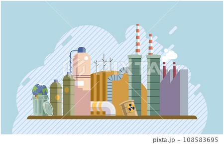 Water pollution. Vector illustration. The messy and stained environment reflected lack proper waste management Soil contamination can have detrimental effects on agricultural productivity Water pollution. Vector illustration. The messy and stained environment reflected lack proper waste management Soil contamination can have detrimental effects on agricultural productivity 108583695