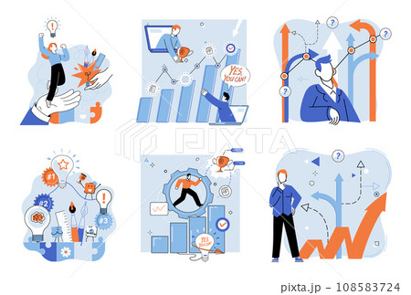 Startup business vector illustration. The startup business metaphor represents transformative journey idea into thriving business Success in startup business requires combination innovative solutions 108583724
