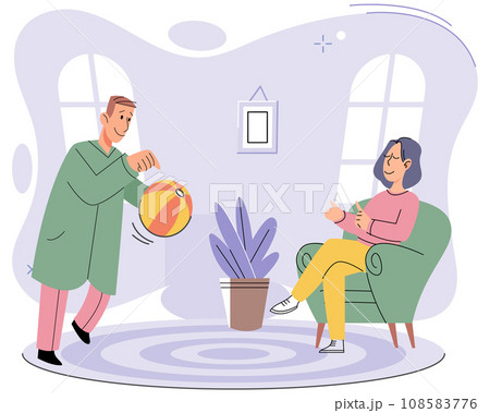 Game together. Family fun. Friendship time. Vector illustration. Playing games with loved ones creates warm and welcoming atmosphere Board games serve as catalyst for building strong and lasting 108583776