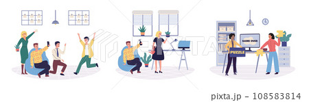 People relaxing vector illustration. People find peace and comfort when resting The concept people relaxing metaphor emphasizes importance self care Relaxation is key component enjoyable and carefree 108583814