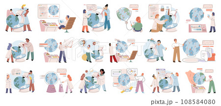 Scientific experiment. Vector illustration. Analysis data collected during experiments provides insights into scientific phenomena Experimentation is key aspect scientific research allowing Scientific experiment. Vector illustration. Analysis data collected during experiments provides insights into scientific phenomena Experimentation is key aspect scientific research allowing 108584080