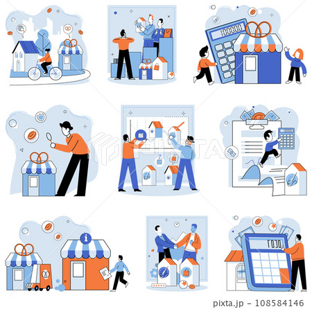 Family business. Vector illustration. Investment decisions impact financial health and growth potential businesses The family business concept emphasizes integration family values and business Family business. Vector illustration. Investment decisions impact financial health and growth potential businesses The family business concept emphasizes integration family values and business 108584146