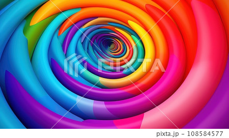 A colorful spiral with many different colors, AI 108584577