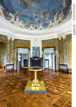 Interior of Castle Belvedere near Weimar Thuringia Germany is a elegant summer residence dating from 18th century. 108585004