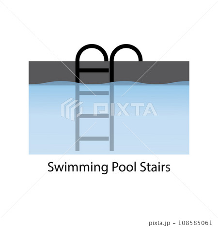 Swimming pool stairs icon 108585061