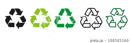 リサイクルや循環を表す矢印アイコン 108585160