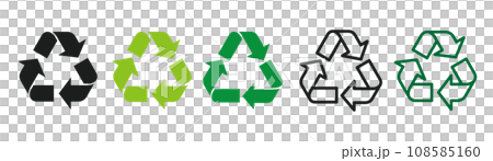リサイクルや循環を表す矢印アイコン 108585160