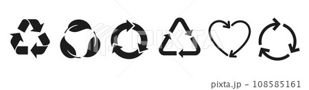 リサイクルや循環を表す矢印アイコン リサイクルや循環を表す矢印アイコン 108585161