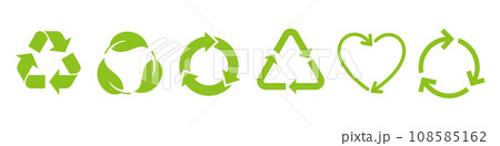 リサイクルや循環を表す矢印アイコン 108585162