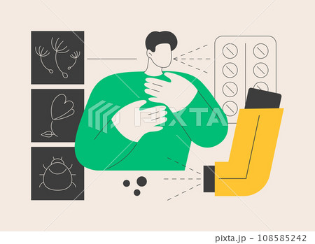 Medicine for bronchial asthma abstract concept vector illustration. Medicine for bronchial asthma abstract concept vector illustration. 108585242