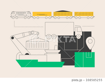 Container transportation abstract concept vector illustration. Container transportation abstract concept vector illustration. 108585255
