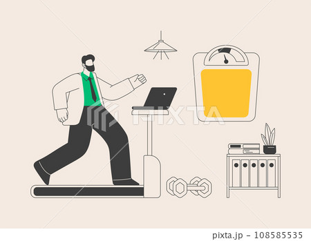 Fitness-focused workspace abstract concept vector illustration. Fitness-focused workspace abstract concept vector illustration. 108585535