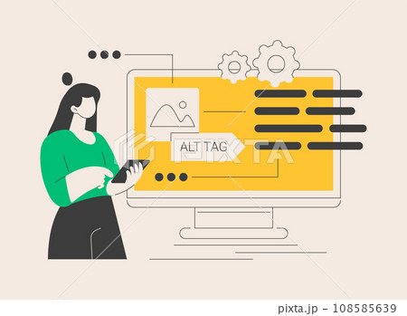 Alt tag optimization abstract concept vector illustration. 108585639