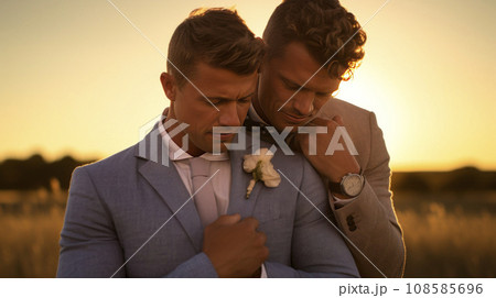Lovely gay couple on sunset 108585696