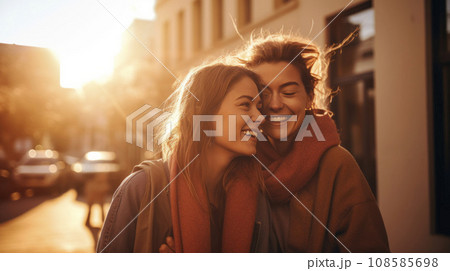 Happy lesbian couple 108585698