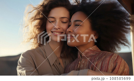 Happy lesbian couple 108585699