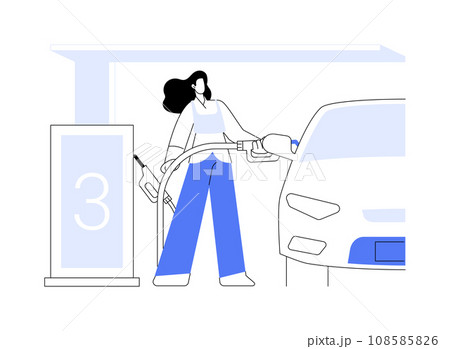 Self-service gas station abstract concept vector illustration. Self-service gas station abstract concept vector illustration. 108585826