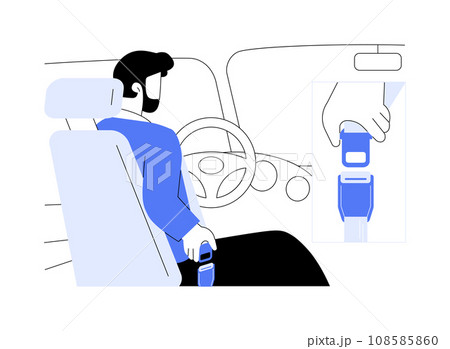 Fasten seatbelt abstract concept vector illustration. 108585860