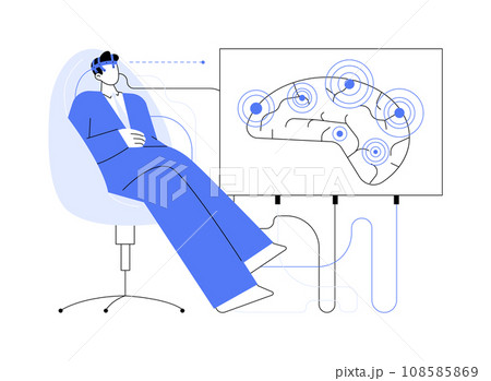 Brain-computer interface abstract concept vector illustration. Brain-computer interface abstract concept vector illustration. 108585869