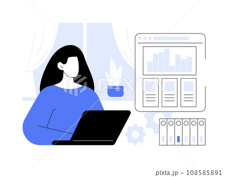 Analyzing data abstract concept vector illustration. 108585891