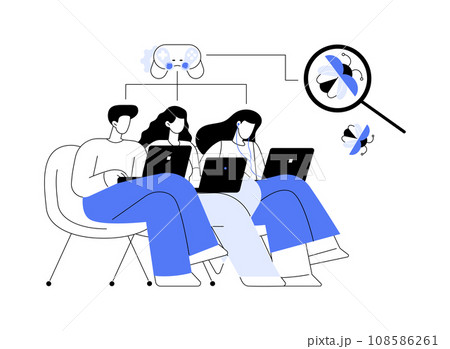 Game testing abstract concept vector illustration. 108586261