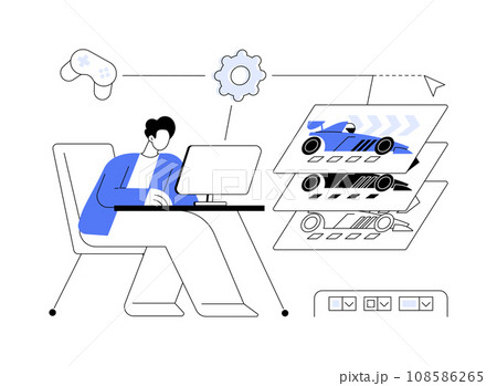 Game production abstract concept vector illustration. Game production abstract concept vector illustration. 108586265