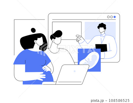 Online birth classes abstract concept vector illustration. Online birth classes abstract concept vector illustration. 108586525
