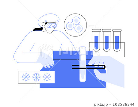 Vitrification for eggs and sperm abstract concept vector illustration. Vitrification for eggs and sperm abstract concept vector illustration. 108586544