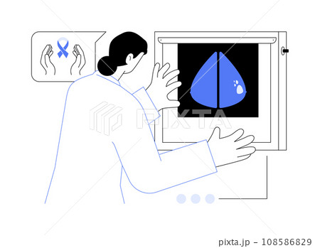 Breast cancer screening abstract concept vector illustration. Breast cancer screening abstract concept vector illustration. 108586829