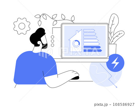Energy-efficient computers abstract concept vector illustration. Energy-efficient computers abstract concept vector illustration. 108586927