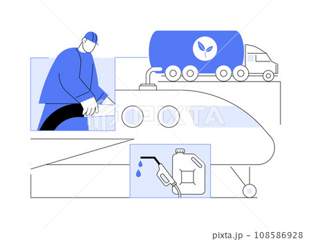Sustainable aviation fuel abstract concept vector illustration. Sustainable aviation fuel abstract concept vector illustration. 108586928