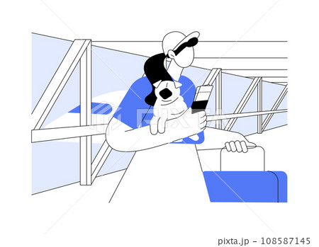 Flying with pets isolated cartoon vector illustrations. 108587145