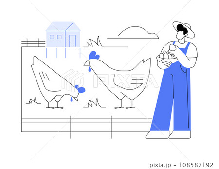 Free-run eggs isolated cartoon vector illustrations. 108587192