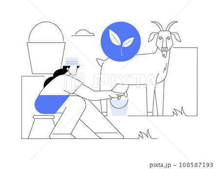 Organic goat milk isolated cartoon vector illustrations. 108587193